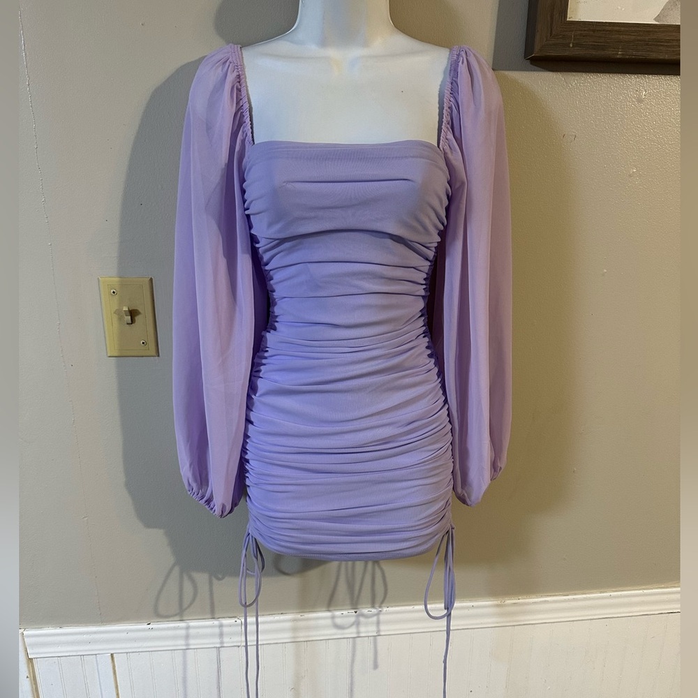 Chic Lilac Long Sleeve Dress